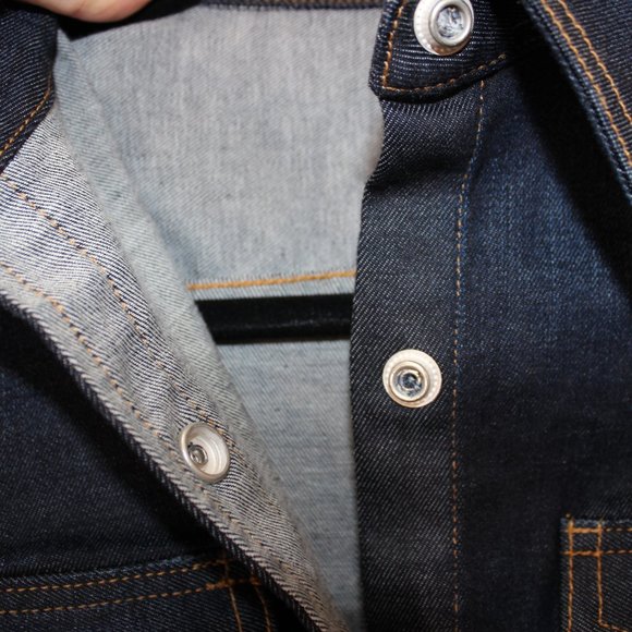 ALEXA CHUNG for AG DENIM Pixie Denim Shirt Dress Stretch Dark Denim Snap XS - Picture 13 of 16